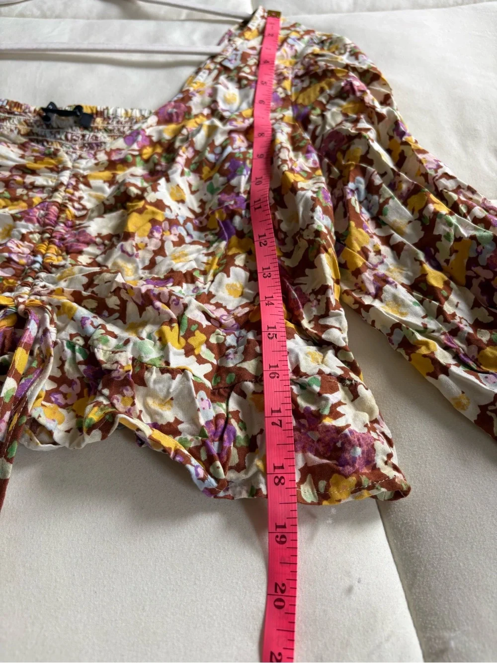 Sanctuary Floral Long Sleeve Crop Top - XL